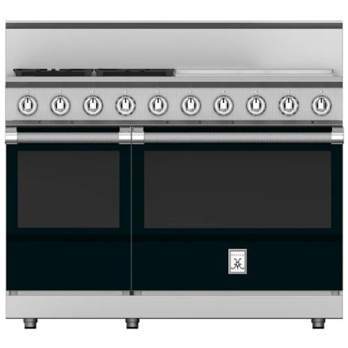Hestan KRG484GDLPBK Range, 4 Burner With Griddle, All Gas, 48-Inch - Lp - Black
