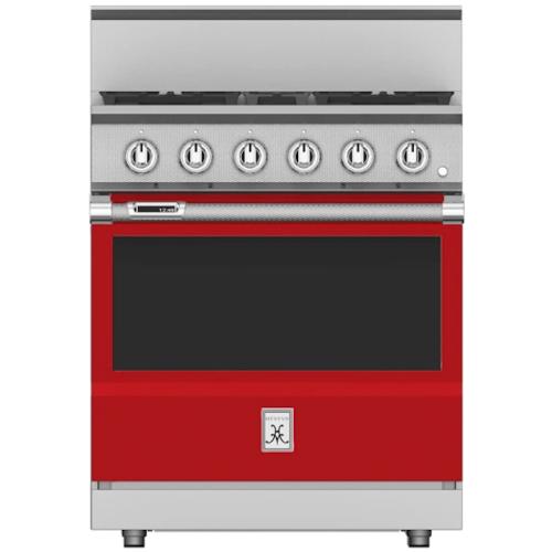 Hestan KRD304NGRD Range, 4 Burner, Dual Fuel, 30-Inch -Ng-Red