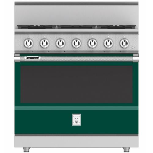 Hestan KRD365NGGR Range, 5 Burner, Dual Fuel, 36-Inch - Ng - Green