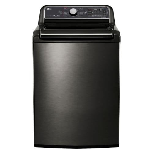 LG WT7600HKA 27 Inch 5.2 cu. ft. Top Load Washer with Steam, SmartDiagnosis™, TurboWash® Technology, StainCare™, ColdWash™, SlamProof Lid, 5.2 cu. ft. Capacity, 14 Wash Cycles, TrueBalance™ Anti-Vibration and ENERGY STAR®: Black Stainless Steel