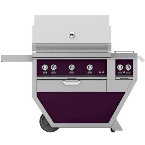 Hestan GABR36CX2NGPP Grill, (3) Trellis, Rotisserie, Deluxe Cart W/ Side Burner,