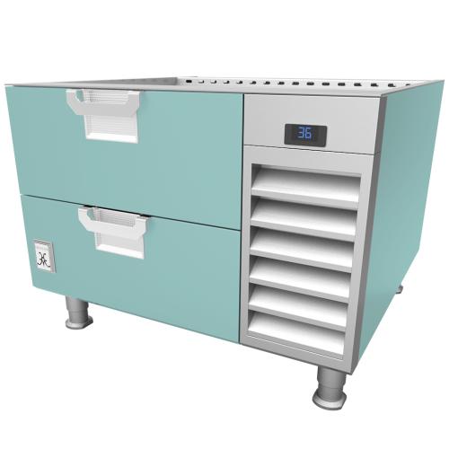 Hestan HRBS84TQ Refrigerated Base, 84-Inch , Self-Contained, Assembly, Turqu