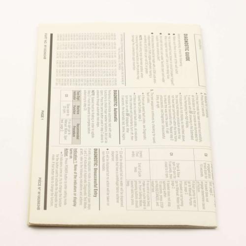 Whirlpool Tech Sheet - W10026634