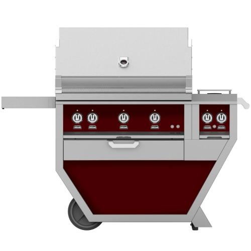 Hestan GSBR36CX2NGBG Grill, (3) Sear, Rotisserie, Deluxe Cart W/ Side Burner, 36-