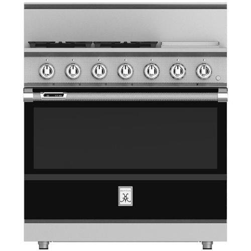 Hestan KRD364GDLPBK Range, 4 Burner With Griddle, Dual Fuel, 36-Inch - Lp - Blac