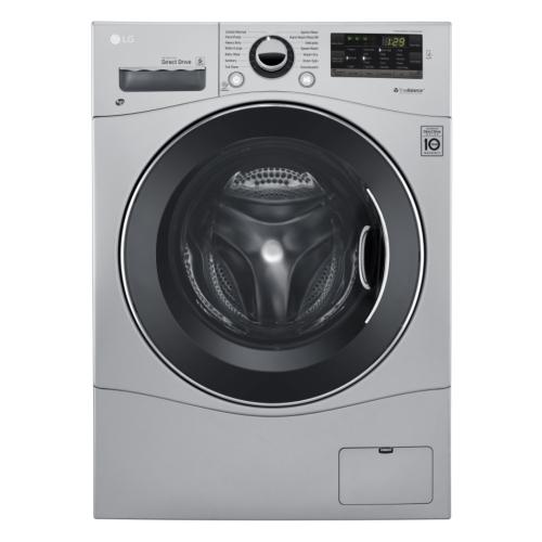 LG WM3488HS 24 Inch Front Load Washer/Dryer Combo with 2.3 cu. ft Capacity, 14 Wash Cycles, 10 Wash Options, Steam, Sanitary Cycle, 1,400 RPM, NFC Tag On Technology, 4 Tray Dispenser, LoadSense and LoDecibel Quiet Operation: Silver