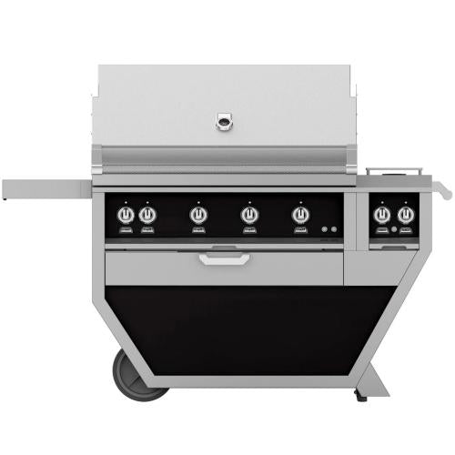 Hestan GABR30CX2LPBK Grill, (2) Trellis, Rotisserie, Deluxe Cart W/ Side Burner,
