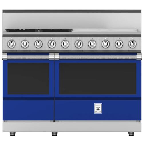 Hestan KRG484GDNGBU Range, 4 Burner With Griddle, All Gas, 48-Inch - Ng - Blue