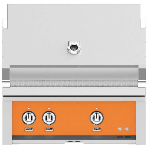 Hestan GABR30NGOR Grill, Built-In, (2) Trellis, Rotisserie, 30-Inch - Ng - Ora
