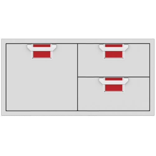 Hestan AESDR42RD Double Drawer And Storage Door Combination, 42-Inch - Red