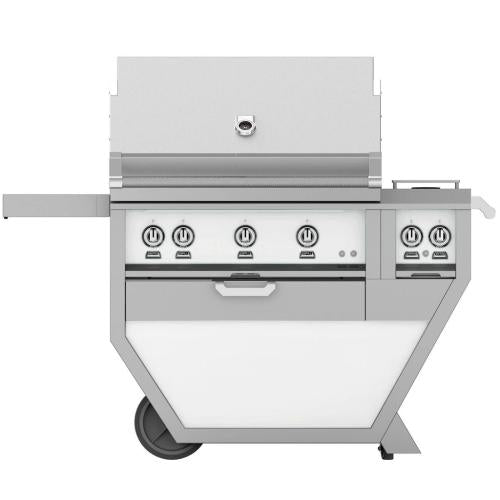Hestan GSBR30CX2NGWH Grill, (2) Sear, Rotisserie, Deluxe Cart W/ Side Burner, 30-