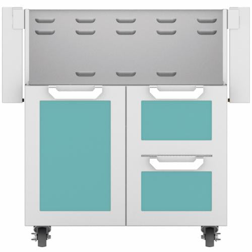 Hestan GCR36TQ Double Drawer And Door Cart, 36-Inch - Turquoise