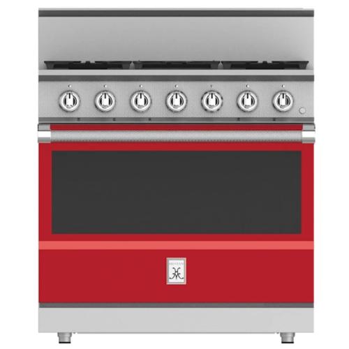 Hestan KRG365LPRD Range, 5 Burner, All Gas, 36-Inch - Lp - Red