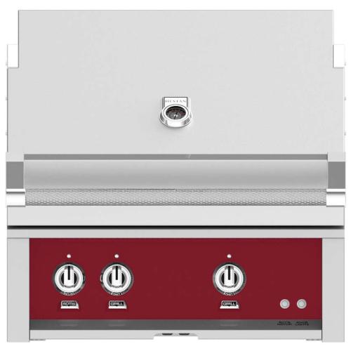 Hestan GSBR30LPBG Grill, Built-In, (2) Sear, Rotisserie, 30-Inch - Lp - Burgun