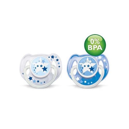 Avent SCF176/22 Avent Night Time Pacifiers 0-6M Bpa-