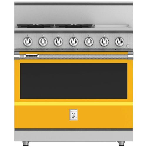 Hestan KRD364GDLPYW Range, 4 Burner With Griddle, Dual Fuel, 36-Inch - Lp - Yell